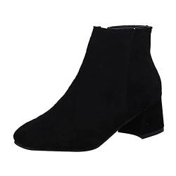 Stiefeletten Damen Mit Absatz Chelsea Boots Rutschfest Herbst Winterstiefel Braun Winter Chelsea Boots Kurzschaft Outdoor Herbstschuhe Schuhe Schlupfstiefel von Soupliebe