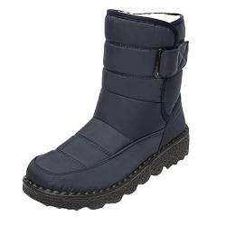 Winterboots Damen Wasserdichte Warme Gefüttert Schneestiefel Winterschuhe Winterstiefel Flache rutschfest Bequem Leichte Thermostiefel Schlupfstiefel Winter Kurzschaft Stiefel Boots Schuhe von Soupliebe