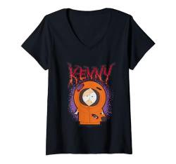 Damen South Park Zeichentrickserie Kenny Beat Grunge Name Splatter T-Shirt mit V-Ausschnitt von South Park