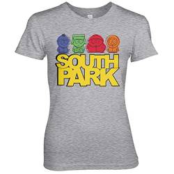 South Park Offizielles Lizenzprodukt Sketched Damen T-Shirt (Heather Gray), S von South Park