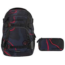 coocazoo MATE Schulrucksack-Set 2tlg inkl. Schlamperbox (Lava Lines) von Southbag