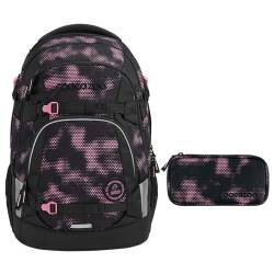 coocazoo MATE Schulrucksack-Set 2tlg inkl. Schlamperbox (Pink Illusion) von Southbag