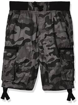 Southpole Cargo-Jogger-Shorts aus Twill in einfarbigen und Camouflage-Farben - Schwarz - Groß von Southpole