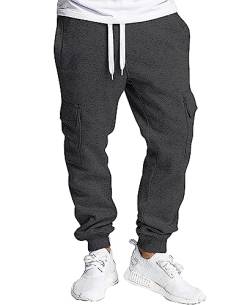 Southpole Herren Active Basic Jogger Fleece Pants Jogginghose, Heather Charcoal, L von Southpole