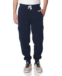 Southpole Herren Active Basic Jogger Fleece Pants Jogginghose, Marineblau (Cargo), XL von Southpole