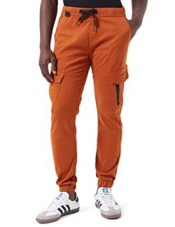 Southpole Herren Cargo Jogger W/Zipper & D-Ring Hose, Chestnut, M von Southpole