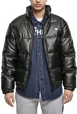 Southpole Herren Imitation Leather Bubble Jacket Jacke, Black, M von Southpole