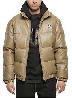 Southpole Herren Imitation Leather Bubble Jacket Jacke, Khaki, XL von Southpole