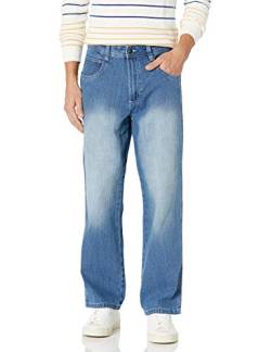 Southpole Herren Relaxed Fit Core Denim Pant - Hose mit lockerer Passform Jeans, Medium Sand Blau, 36W / 32L von Southpole