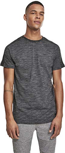 Southpole Herren Shoulder Panel Tech Tee T-Shirt, Marled Charcoal, M von Southpole