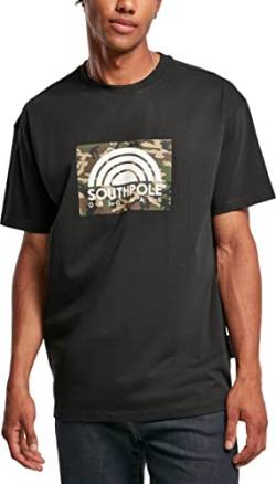 Southpole Herren Southpole Camo Logo Tee T-Shirt, Schwarz, XL von Southpole