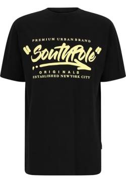 Southpole Herren Southpole Short Sleeve Tee T-Shirt, black, M von Southpole