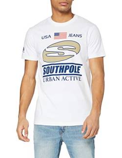 Southpole Men's Urban Active Tee T-Shirt, White, M von Southpole