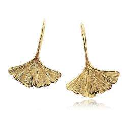 Sovats Damen Ginkgo Blatt-Ohrring 925 Gold von Sovats