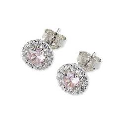 Sovrani Ohrringe für Damen aus der Kollektion Luce. Ohrringe aus 925er Silber mit Zirkonia und rosa Zirkonia, das Schmuckstück hat die Maße: 0,8 cm. Die Referenz: J8631 von Sovrani