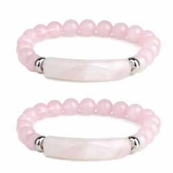 2PCS Link Pheromone Bracelet for Women, Pheromone Bracelet, 8mm Healing Crystal Beads Stretch Bracelet Handmade Good Luck Energy Chakra Stone Beaded Bangle von Sovtay