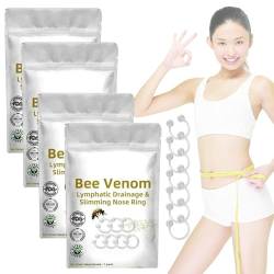 GGPM™ Bee Venom Lymphatic Drainage and Slimming Nose Ring, GGPM Bienengift-Lymphdrainage-Nasenring, Straffender Ring mit ätherischen Ölen, Schlanker Nasenring für jedermann (28pcs) von Sovtay