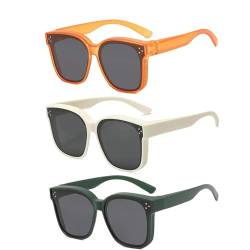Snap Shades passen über Sonnenbrillen für Damen und Herren, Snapshades passen über Sonnenbrillen, Polarisierte Überbrillen-Sonnenbrille mit UV-Schutz, Leicht (3 Colors A) von Sovtay