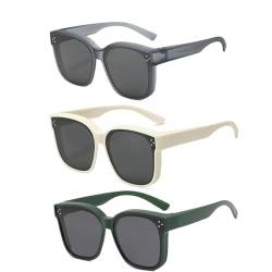 Snap Shades passen über Sonnenbrillen für Damen und Herren, Snapshades passen über Sonnenbrillen, Polarisierte Überbrillen-Sonnenbrille mit UV-Schutz, Leicht (3 Colors B) von Sovtay