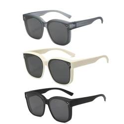 Snap Shades passen über Sonnenbrillen für Damen und Herren, Snapshades passen über Sonnenbrillen, Polarisierte Überbrillen-Sonnenbrille mit UV-Schutz, Leicht (3 Colors C) von Sovtay