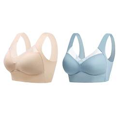 Wmbra BH, Wmbra Haltungskorrektur BH, Haltungskorrektur BH Damen Wmbra, Wmbra BH Für Seniorinnen Push Up, Wmbra Bügelloser BH, Wmbra Büstenhalter, Wmbra Lymph Pflege Turmalinfaser BH (2 Colors C,L) von Sovtay