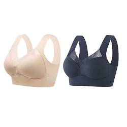 Wmbra BH, Wmbra Haltungskorrektur BH, Haltungskorrektur BH Damen Wmbra, Wmbra BH Für Seniorinnen Push Up, Wmbra Bügelloser BH, Wmbra Büstenhalter, Wmbra Lymph Pflege Turmalinfaser BH (2 Colors B,L) von Sovtay