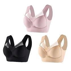 Wmbra-BH, Wmbra-Lage, die BH korrigiert, Wmbra-Lage-BH, Mode Deep Cup BH Sommer Push-up Wireless-BH, Haltungskorrigierender BH für Damen unter Kleidung in Übergröße (3 Colors C,3XL) von Sovtay