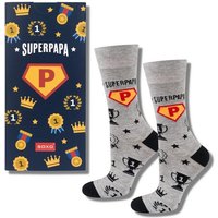 Soxo Socken Lustige Geschenke Für Männer (Box, 1-Paar) Bunte Socken Herren Super Papa 40-45 von Soxo