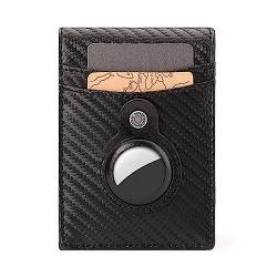 Soyeacrg Men's Genuine Leather Wallet with RFID Protection,Vintage Slim Minimalist Credit Card Holder with Money Clip,with AirTag Holder Smart Bifold Wallet,Brown von Soyeacrg