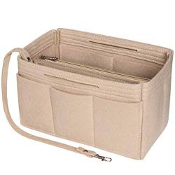 Soyizom Filz Tote Handtasche Handtasche Organizer 2in1 Tasche Tote Insert Bag in Tasche Handtasche Liner Tote Organizer Bag Pouch (Beige,Medium) von Soyizom