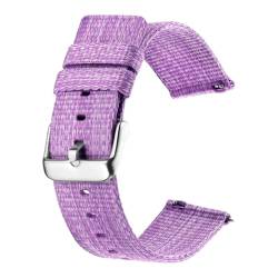 SpaRcz Armband Nylon Canvas Schnellverschluss-Uhrenarmband verdickt 18-24mm, Violett, 20mm von SpaRcz