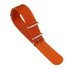 SpaRcz Uhrenarmband, geripptes Armband, Nylon, Ersatzstoff, Armbandzubehör für Militär, 20-22mm, Orange, 20mm von SpaRcz