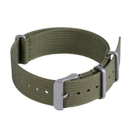 SpaRcz Uhrenarmband Nylon geflochtenes Uhrenarmband Geripptes Armband 20-22mm, Grün, 20mm von SpaRcz