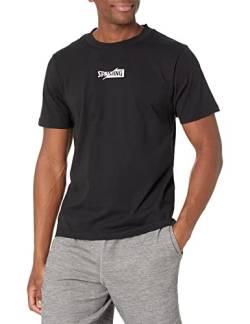 Spalding Herren Tshirt Split Wordmark Branded Short Sleeve Tee T-Shirt, schwarz, X-Groß von Spalding