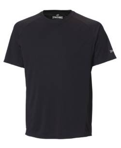 Sport T-Shirts Mens Essential Funktionsshirt - Schnelltrocknend Atmungsaktiv - Basketball- und Laufshirt für Herren/Männe, Farbe schwarz von Spalding