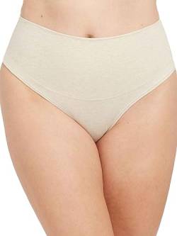 Spanx Damen Cotton Comfort Thong, Damen Unterwäsche Thongs , Heather Oatmeal, S von Spanx