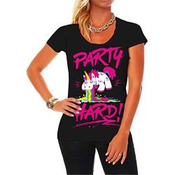 Frauen und Damen T-Shirt Party Hard Größe XS - 5XL von Spaß Kostet