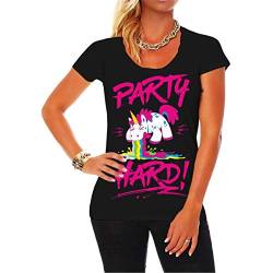 Frauen und Damen T-Shirt Party Hard Sorry nur zum Saufen Hier (mit Rückendruck) Größe XS - 5XL von Spaß Kostet