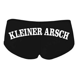 Frauen und Mädchen Hotpants Panty mit Spruch Kleiner Arsch Größe S - XL von Spaß Kostet