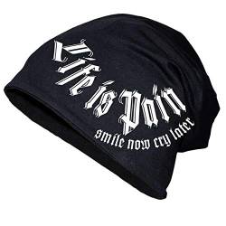 Herren Long Beanie Marke Life is Pain Größe XS bis XXL von Spaß Kostet