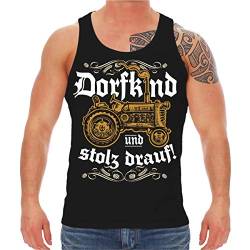 Herren Tank Top Muskelshirt Dorfkind und Stolz darauf Sprüche Motive von Spaß Kostet