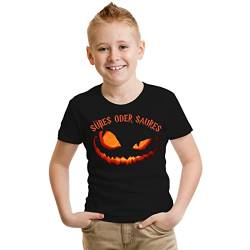Kinder T-Shirt Halloween Kürbis SÜSSES ODER SAURES Größe 86-164 von Spaß Kostet