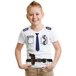 Kinder T-Shirt Junge Polizist Kostüm Fasching Größe 86-164 von Spaß Kostet