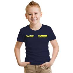 Kinder T-Shirt Wunschname Name Jugendfeuerwehr Neongelb Junge mädchen von Spaß Kostet