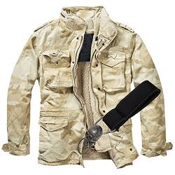 Spaß Kostet Armee Feldjacke Winterjacke mit rausnehmbaren Futter zur Frühlingsjacke M65 Army Tarnjacke Größe S - 7XL von Spaß Kostet