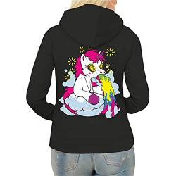 Spaß Kostet Frauen Mädchen Jacke Kapuzenjacke kotzendes Einhorn (mit Rückendruck) Größe XS - XXL von Spaß Kostet