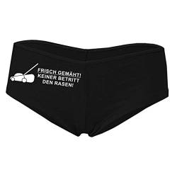 Spaß Kostet Frauen und Mädchen Hotpants Panty mit Spruch Frisch gemäht Größe S - XL von Spaß Kostet