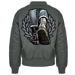 Spaß Kostet Herren Bomberjacke SKINHEAD BOOTS mit Rückendruck marching way of life skins von Spaß Kostet