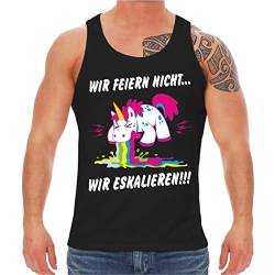 Spaß Kostet Herren Tank Top Muskelshirt Wir feiern Nicht WIR ESKALIEREN Party Einhorn Größe S - 5XL von Spaß Kostet