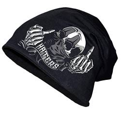 Spaß Kostet Long Beanie La Familia FCK People Totenkopf Mittelfinger Größe XS bis XXL von Spaß Kostet